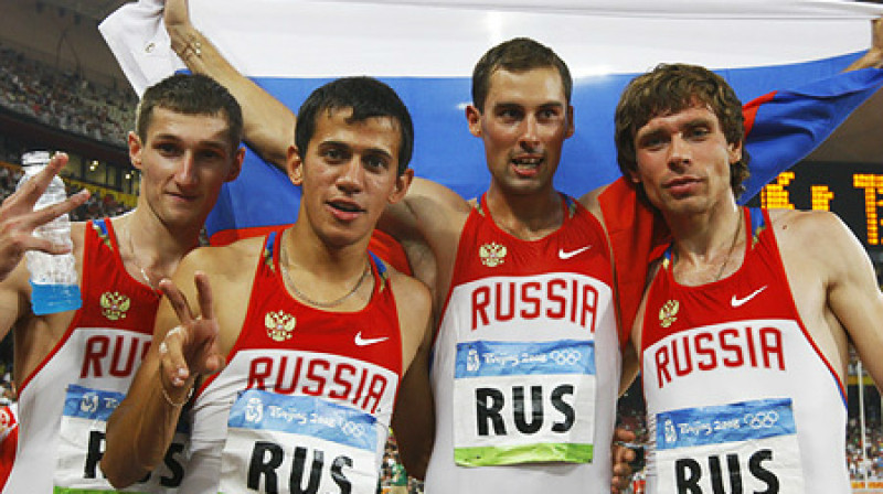Antons Kokorins (otrais no labās) izcīnīja bronzas medaļu 2008. gada olimpiādē 
Foto: RIA Novosti / expert.ru