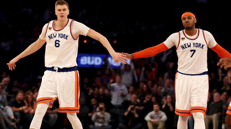 Kristaps Porziņģis un Karmelo Entonijs: NBA pelnošākā un vērtīgākā kluba sejas
Foto: AFP/Scanpix