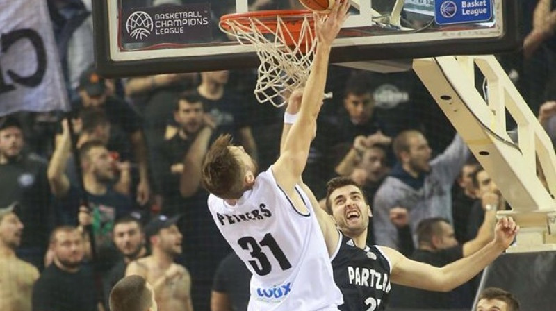 Žanis Peiners Čempionu līgas spēlē pret Belgradas "Partizan" 9. februārī
Foto: PAOK