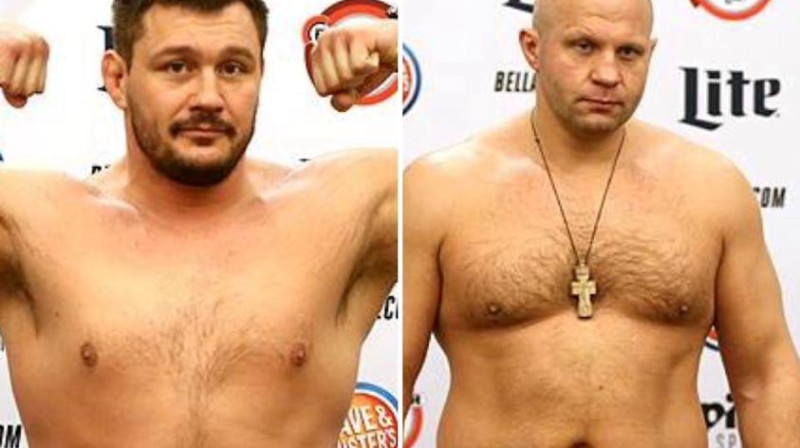 Mets Mitrions (no kreisās) un Fjodors Jemeļjaņenko
Foto: sherdog.com