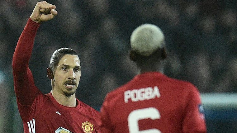 Zlatans Ibrahīmovičs un Pols Pogbā
Foto: AFP/Scanpix