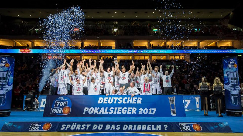 Bambergas basketbolisti: uzvara Vācijas kausa izcīņā pēc piecu gadu pārtraukuma
Foto: Brose