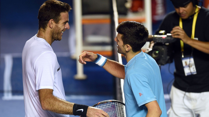 Huans Martins Del Potro un Novaks Džokovičs marta pirmajā dienā Akapulko
Foto: AFP/Scanpix