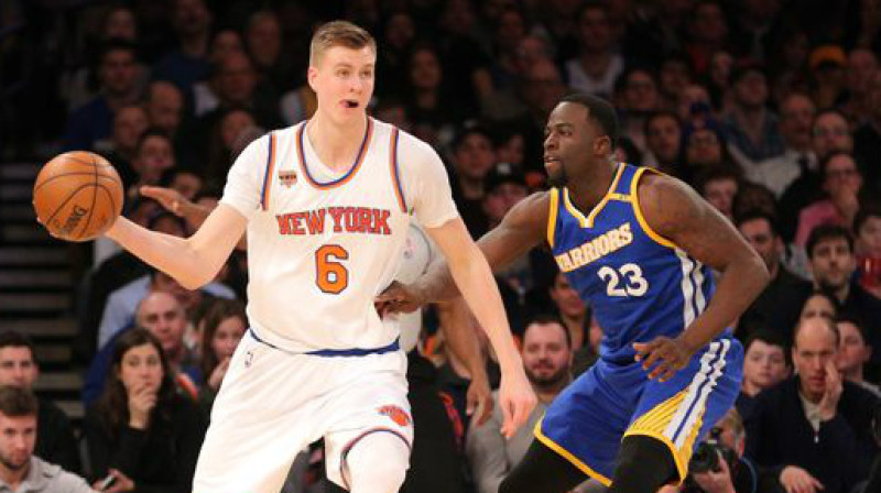 Kristaps Porziņģis un  Dreimonds Grīns 
Foto: Brad Penner / usatoday.com