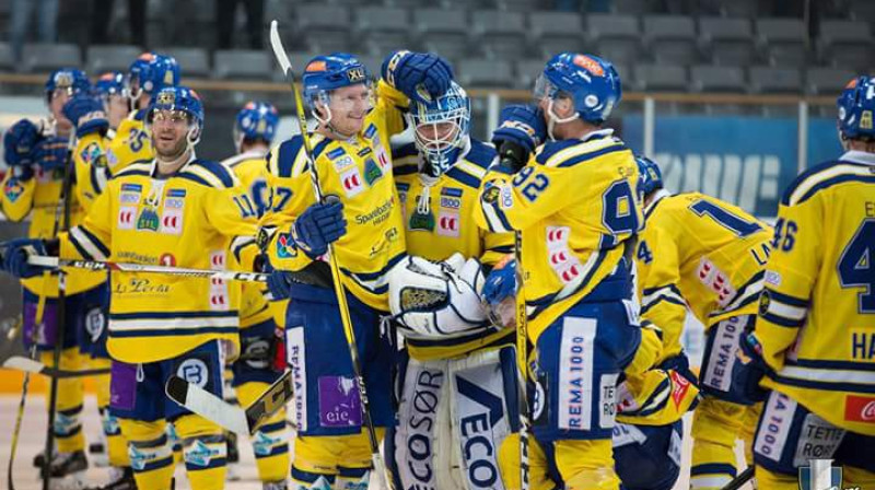 Hamāras "Storhamar Dragons" līksmo plkst. 2:33 pēc vietējā laika.
Foto: Storhamar Facebook