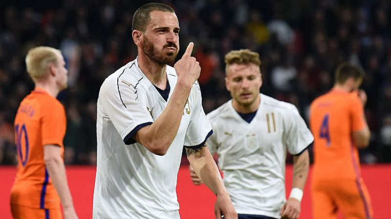 Leonardo Bonuči pēc vārtu guvuma
Foto: AFP/Scanpix