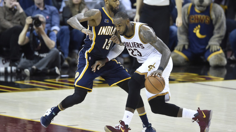 Pols Džordžs un Lebrons Džeimss
Foto: USA Today/Scanpix