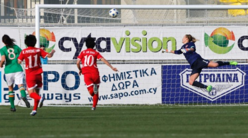 Īrijas izlases kapteine un vārtsardze Emma Bērna
Foto: AFP/Scanpix