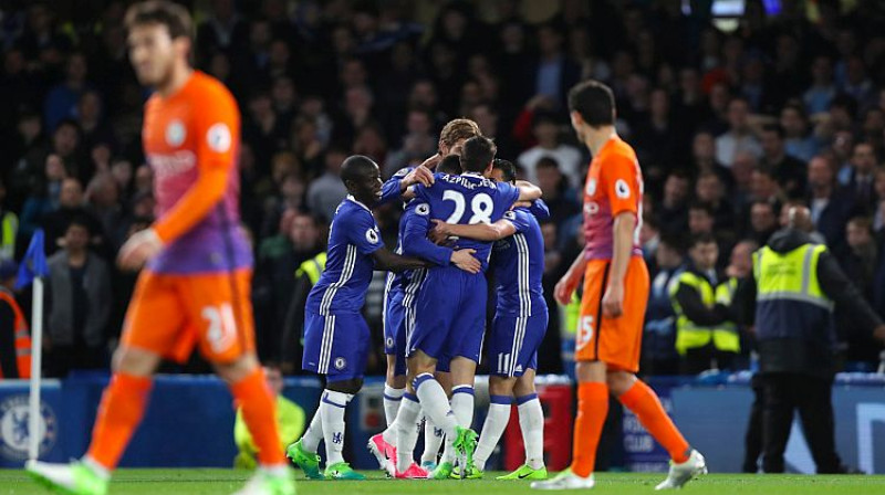 Londonas ''Chelsea'' atzīmē Edena Azāra vārtu guvumu
Foto: PA/Scanpix