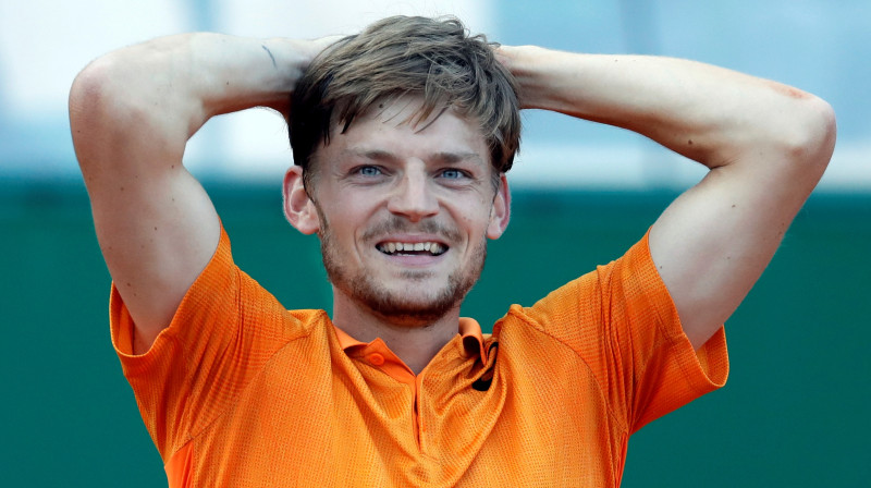 Davids Gofāns ar sesto mēģinājumu beidzot uzvarēja Novaku Džokoviču
Foto: Reuters/Scanpix