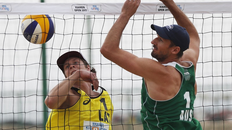 Rihards Finsters un Kristofers Makhjū
Foto: FIVB