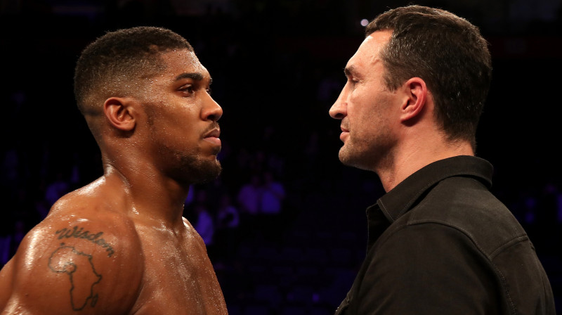 Entonijs Džošua un Vladimirs Kļičko 
Foto: PA Wire / Scanpix