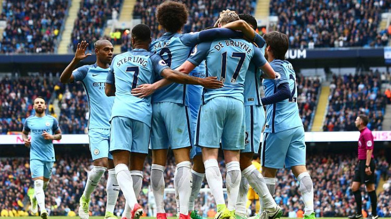 Mančestra atzīmē trešo vārtu guvumu
Foto: Imago/Scanpix