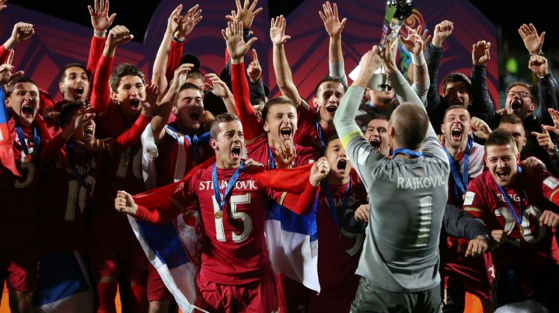 2015. gada U-20 Pasaules kausa ieguvēja Serbija šā gada turnīram nekvalificējās un savu titulu tādējādi neaizstāvēja

Foto: AFP/Scanpix