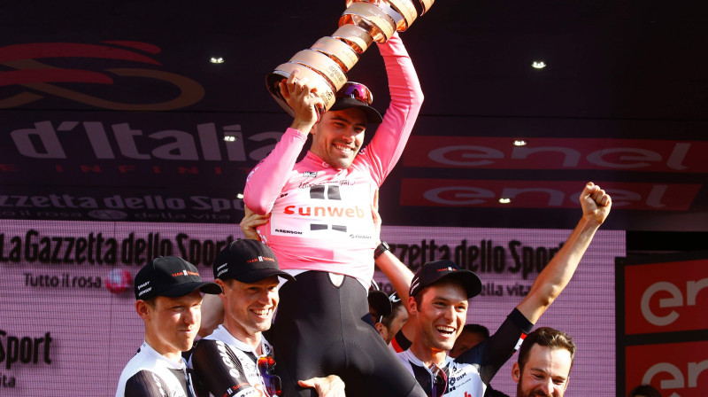 "Giro d'Italia" čempions 2017. gadā Toms Dumolins
Foto: AFP / Scanpix