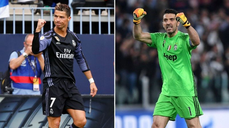 Krištianu Ronaldu un Džanluidži Bufons
Foto: Reuters/Xinhua/Scanpix