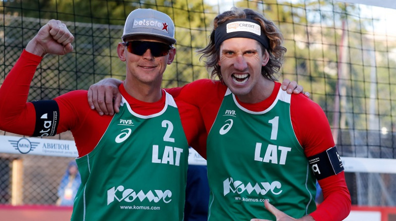 Jānis Šmēdiņš un Aleksandrs Samoilovs
Foto: FIVB