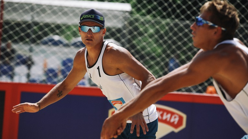 Mārtiņš Pļaviņš un Haralds Regža
Foto: FIVB