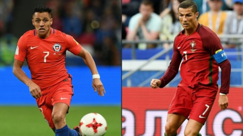 Izlašu lielākās zvaigznes Aleksis Sančess un Krištianu Ronaldu
Foto: AP/Scanpix