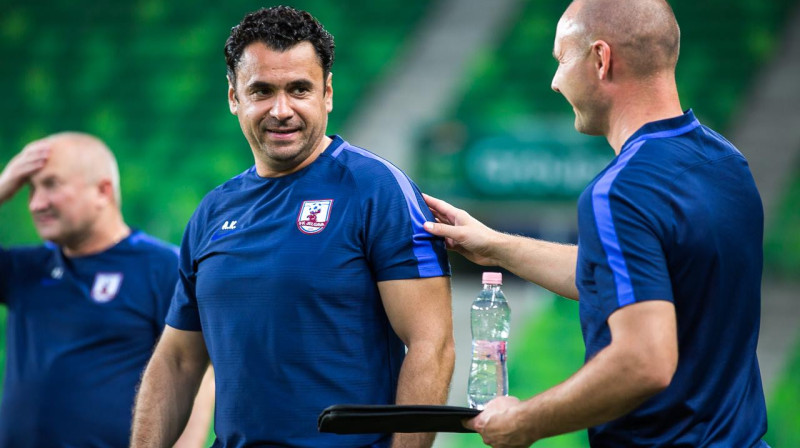 Aleksandrs Kurtejans pirms spēles pret "Ferencvaros"
Foto: Raitis Supe