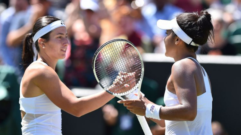 Anastasija Sevastova un Hezere Vatsone
Foto: AFP/Scanpix