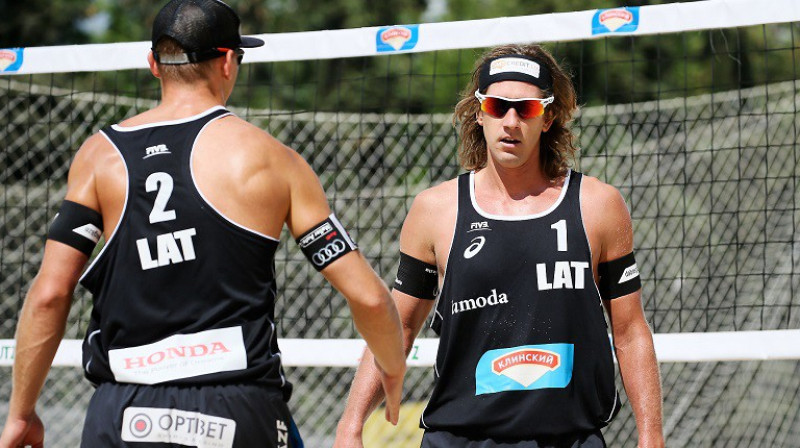 Aleksandrs Samoilovs un Jānis Šmēdiņš
Foto: FIVB