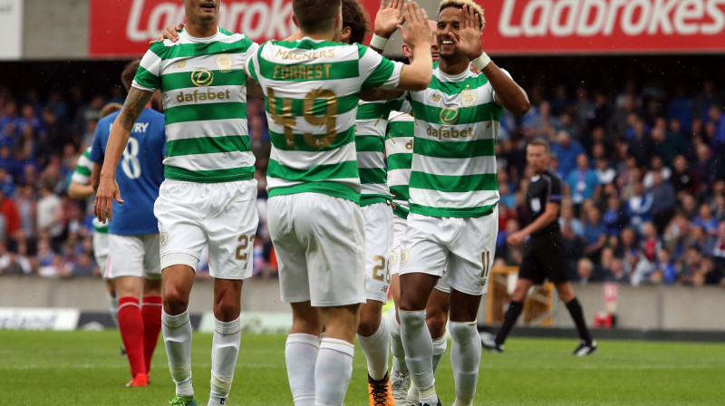 Glāzgovas "Celtic" svin vārtu guvumu
Foto: Niall Carson/PA Wire/PA Images/Scanpix