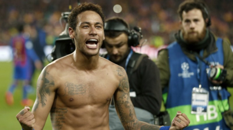 Neimārs svin vārtu guvumu pret PSG
Foto: EPA/Scanpix