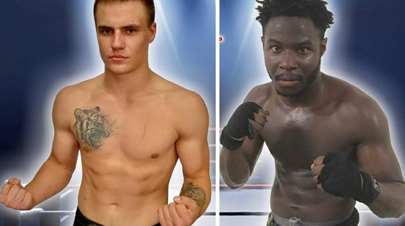 Artūrs Leisāns (no kreisās) un Maikls Olanrevadžu
Foto: MMA Jūrmala
