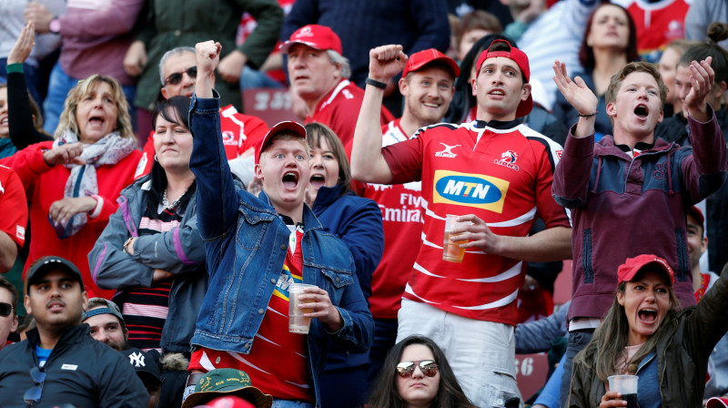 Johanesburgas "Lions" atbalstītāji "Ellis Park" arēnā
Foto: AFP/Scanpix