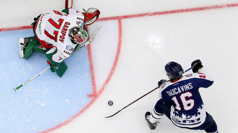 Kaspars Daugaviņš pret "Ak Bars" 
Foto: Grigorijs Sokolovs un Boriss Teplickis / HC "Torpedo"