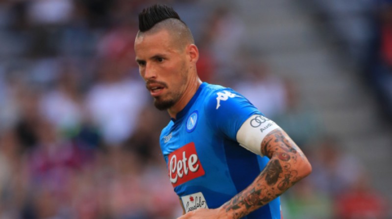 "Napoli" kapteinis Mareks Hamšīks guva savus 115.vārtus kluba rindās
Foto: Empics Sport/Scanpix