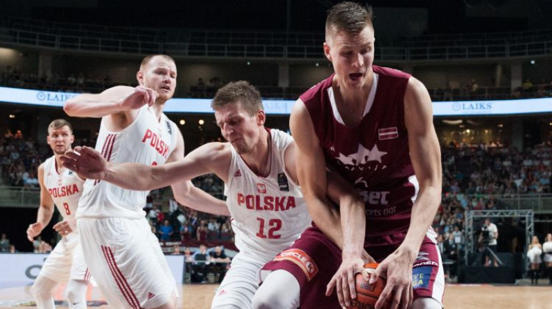 Kristaps Porziņģis spēlē pret Poliju debitē Latvijas izlasē
Foto: Vladislavs Proškins/F64