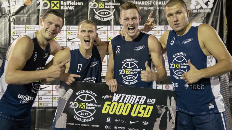 "Rīga Ghetto Basket" - Agnis Čavars, Nauris Miezis, Kārlis Pauls Lasmanis un Edgars Krūmiņš
Publicitātes foto