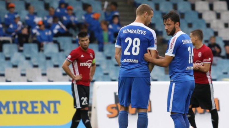 Daniils Ulimbaševs un Laša Šergelašvili
Foto: Mārtiņš Sīlis/FK "Liepāja"/"Mogo"