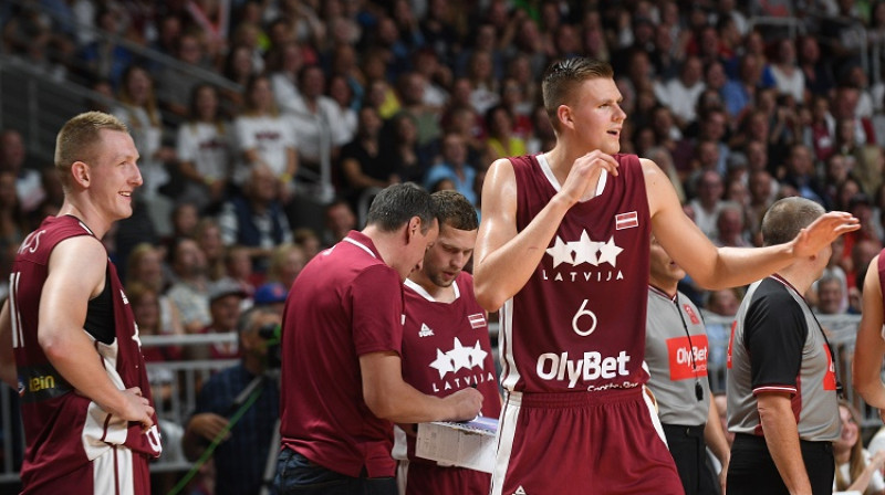Kristaps Porziņģis 19. augusta spēlē pret Lietuvu
Foto: Romāns Kokšarovs, f64