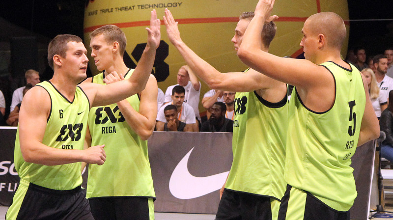 "Rīga Ghetto Basket" 3x3 basketbolisti Pasaules tūri Debrecenā sākuši ar divām uzvarām divās spēlēs
Foto: Renārs Buivids