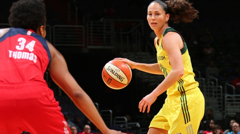 Sjū Bērda 1. septembra spēlē pret "Mystics"
Foto: WNBA