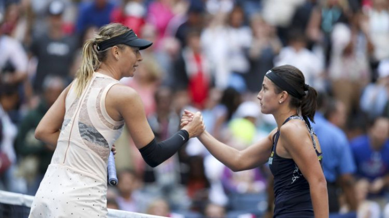 Marija Šarapova un Anastasija Sevastova
Foto: imago/Xinhua/Scanpix