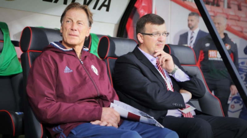 Jānis Intenbergs un Dainis Kazakevičs
Foto: LFF.lv