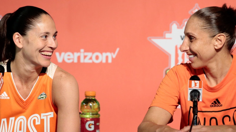 Sjū Bērda un Daiana Taurasi
Foto: WNBA