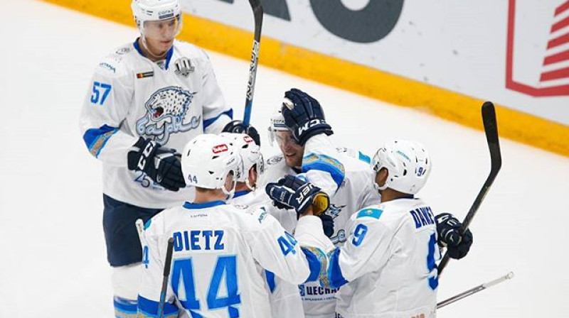 Astanas ''Barys'' hokejisti līksmo
Foto: www.hcbarys.kz