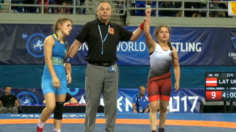 Edita Čemerdovska un Jekaterina Jermaļonoka
Foto: United World Wrestling