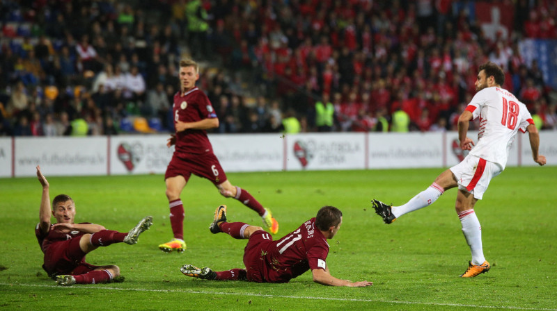Latvijas izlase pret šveiciešiem piedzīvoja devīto zaudējumu pēc kārtas
Foto: Lauris Aizupietis/f64