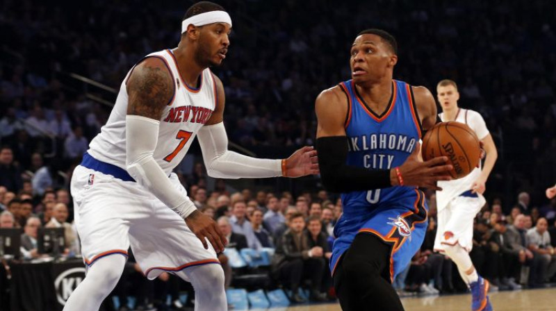 Karmelo Entonijs un Rasels Vestbruks
Foto: USA Today Sports/Scanpix