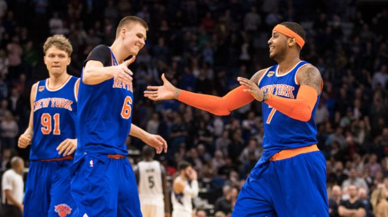 Kristaps Porziņģis un Karmelo Entonijs
Foto: USA Today Sports/Scanpix