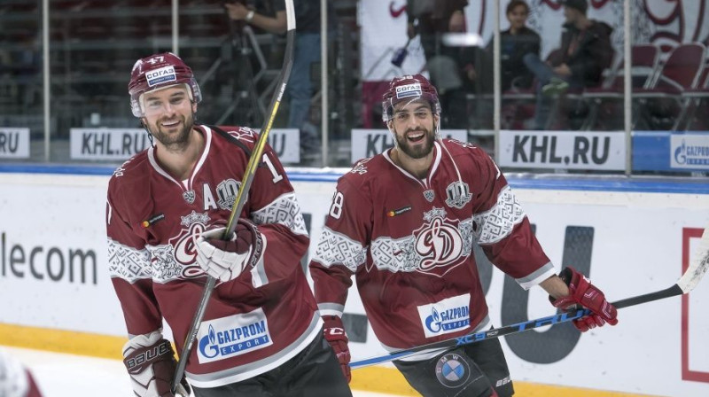 Tīdžejs Galjardi un Lūkass Lesio
Foto: Dinamo Rīga