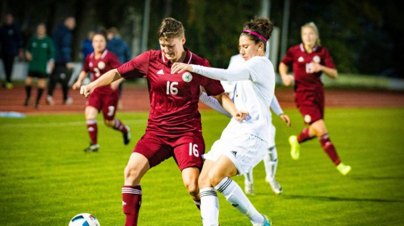 Liene Vāciete savā pēdējā spēlē Latvijas izlasē
Foto: LFF