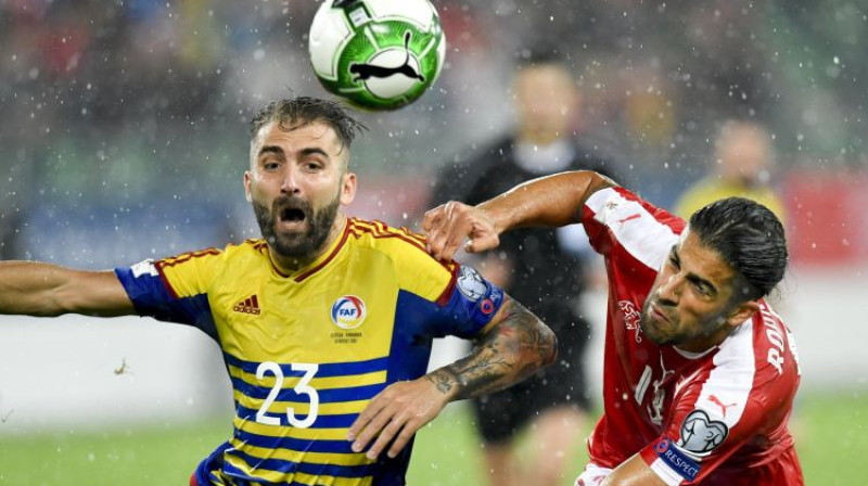 Andoras izlases aizsargs Džordi Rubio spēlē pret Šveici
Foto: EPA/Scanpix