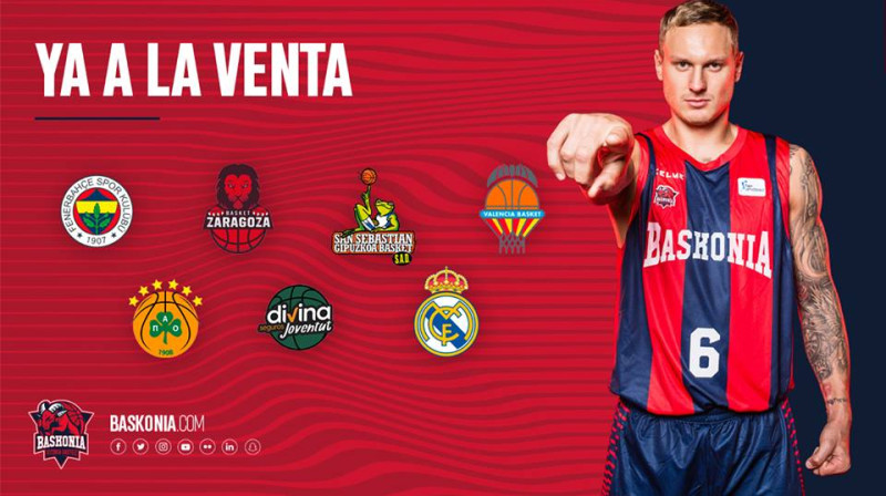 Jānis Timma: "Vai tu nāksi uz "Baskonia" spēlēm?"
Foto: Baskonia